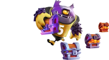 Visual depicting Retro Casino's mascot holding treasure chests, symbolizing the VIP program benefits and rewards available to elite players.